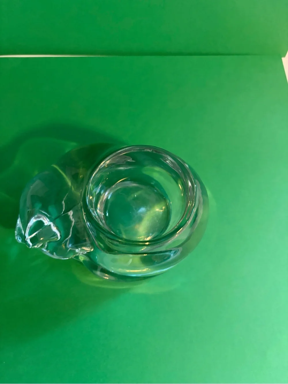 Clear Glass Cat Candle Holder Trinket Dish Paperweight